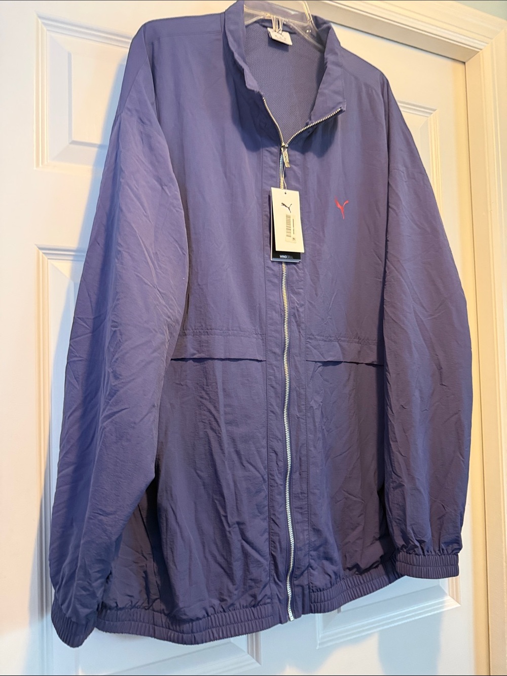 Men’s XXL Puma Blue Full-Zip Track Jacket with Red Fire Logo NWT